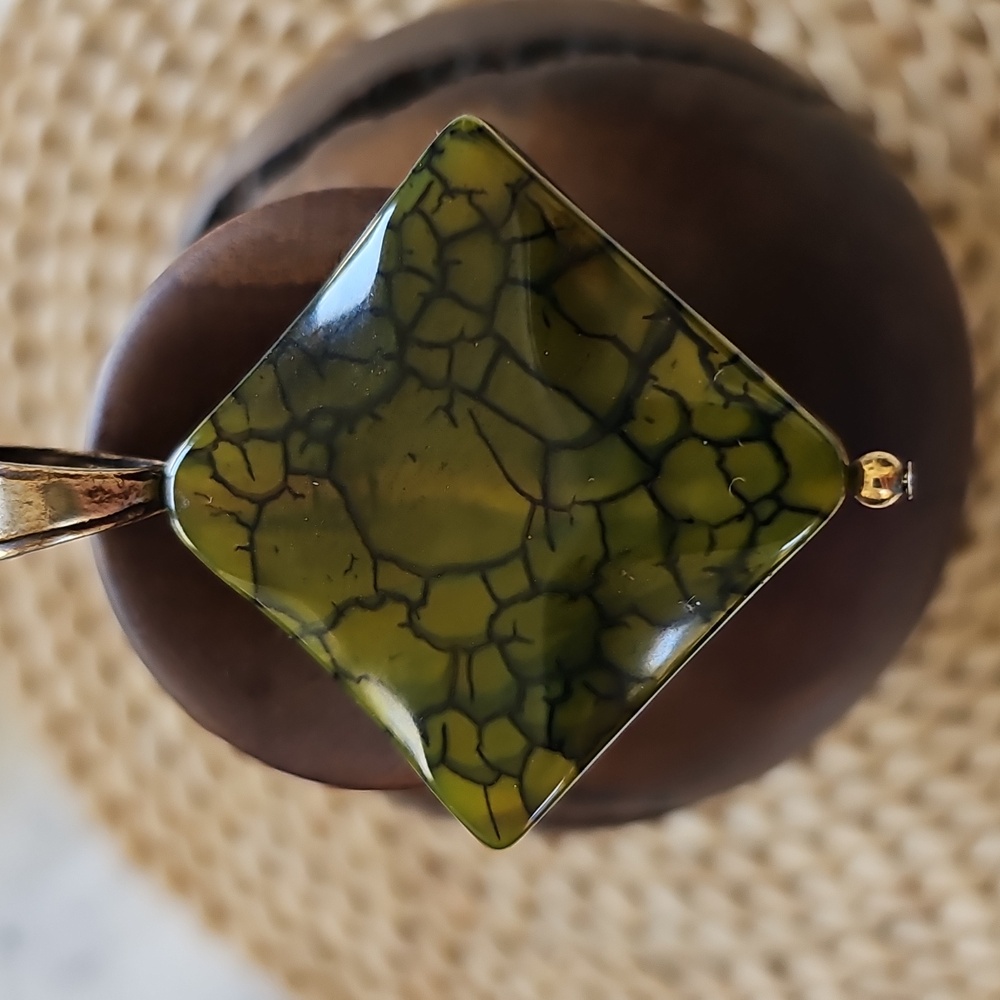 💚HP💚Dragon Veins Agate Vintage Pendant - Picture 6 of 6